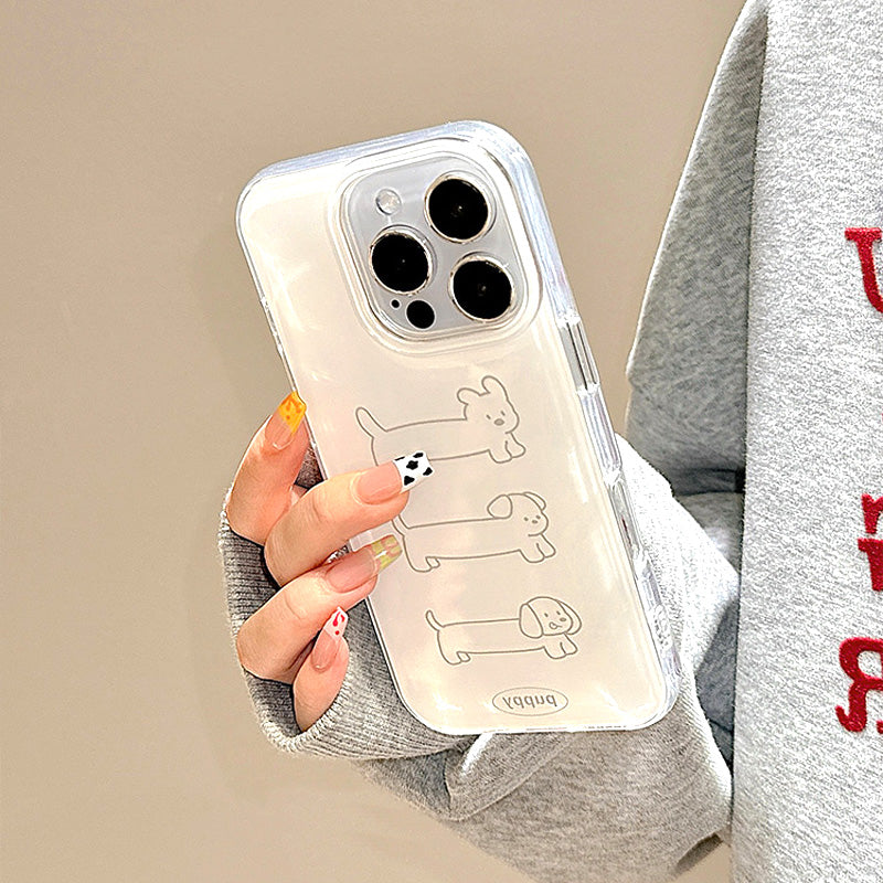 〖i913〗シンプル犬イラストiPhone ケース