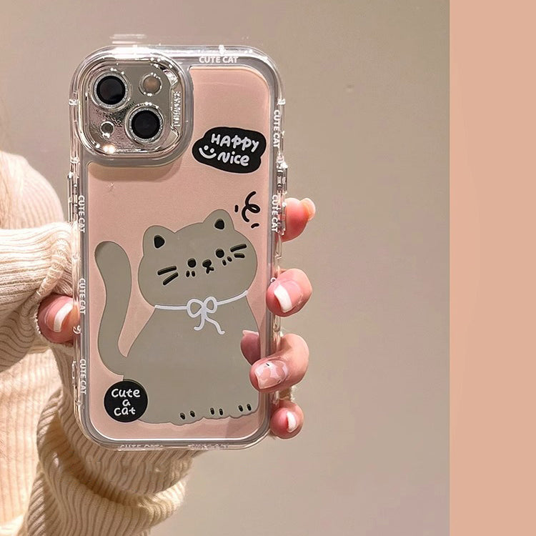 〖i816〗漫画の猫スマホケース,iPhone 15 16Proケース猫