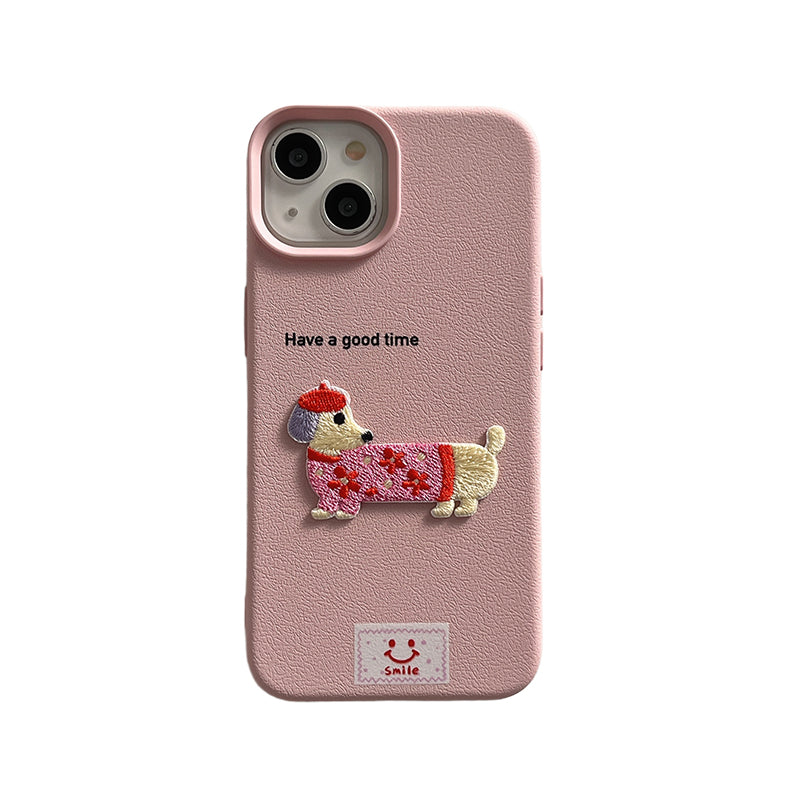 〖i855〗iPhone 15 ケース かわいい 子犬 スマホケース