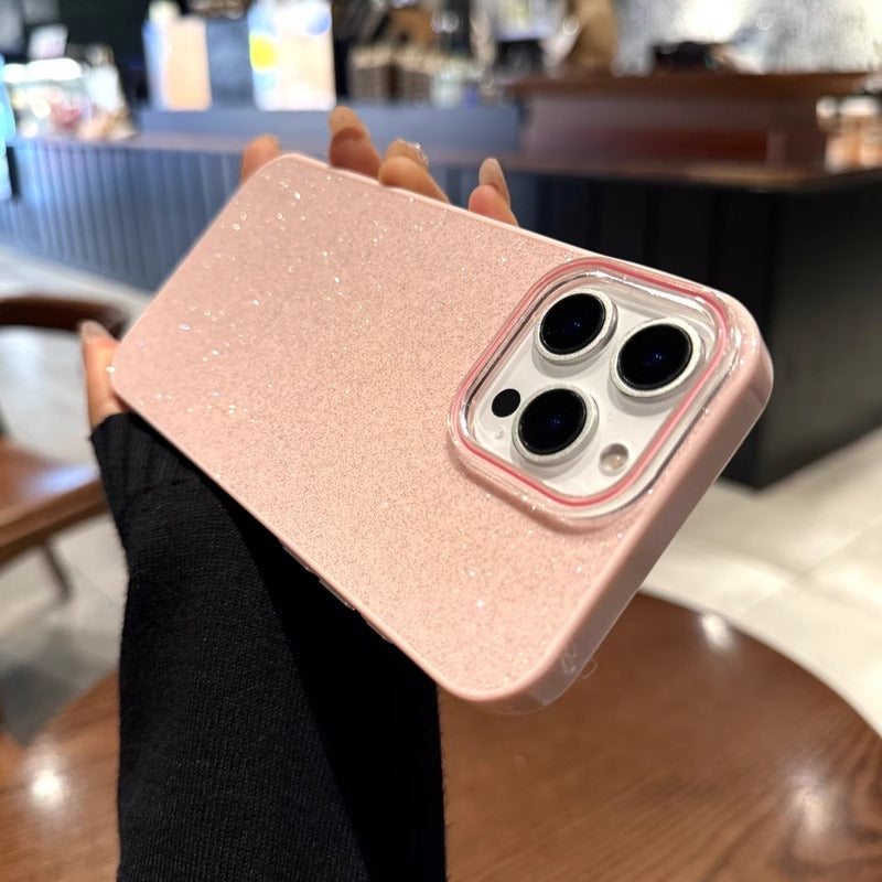 〖i925〗シンプル iPhone16ケース ピンク キラキラ