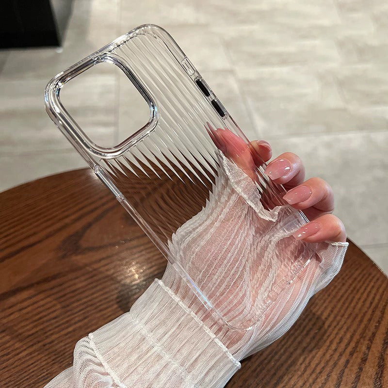 〖i926〗超薄型で黄ばまない透明ストライプハードケース