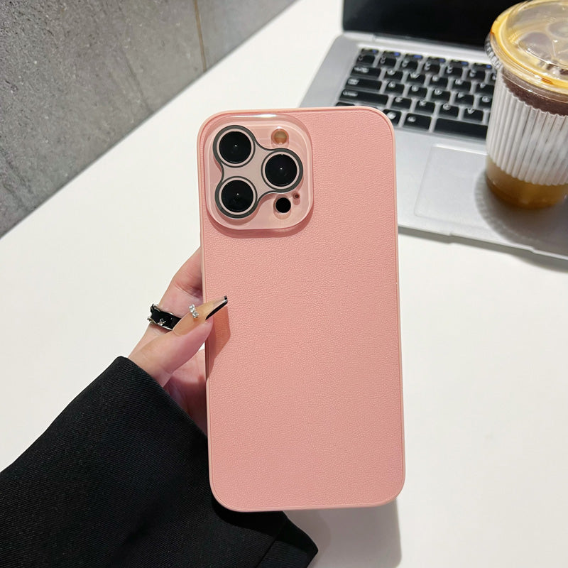 〖i847〗iPhone 15 15Pro 無地 スマホケースの通販,レザーテクスチャー保護ケース