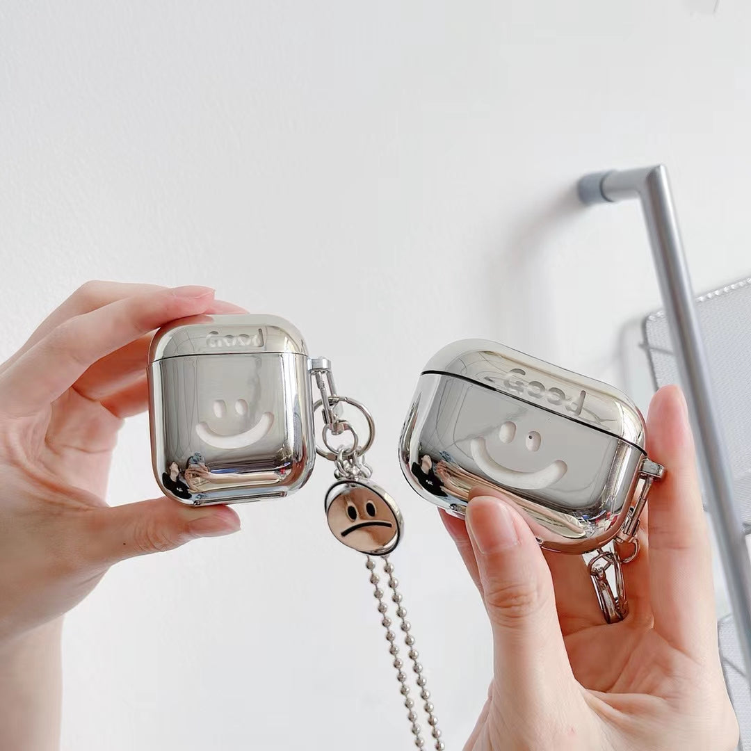 〖A011〗スマイルメッキイヤホンセットAirpods1/2ケース,Airpods Proケース