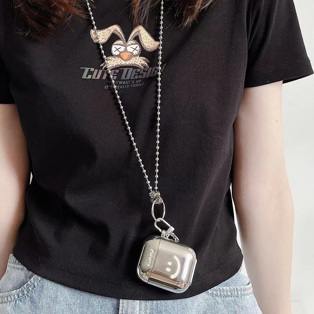 〖A011〗スマイルメッキイヤホンセットAirpods1/2ケース,Airpods Proケース