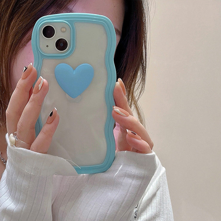〖i332〗愛 iPhone ケースiPhone 電話ケース透明なTPUフレーム iPhone 13 スマホケース