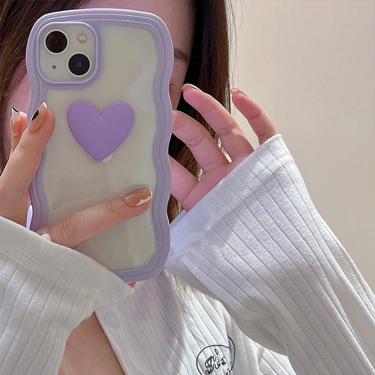 〖i332〗愛 iPhone ケースiPhone 電話ケース透明なTPUフレーム iPhone 13 スマホケース