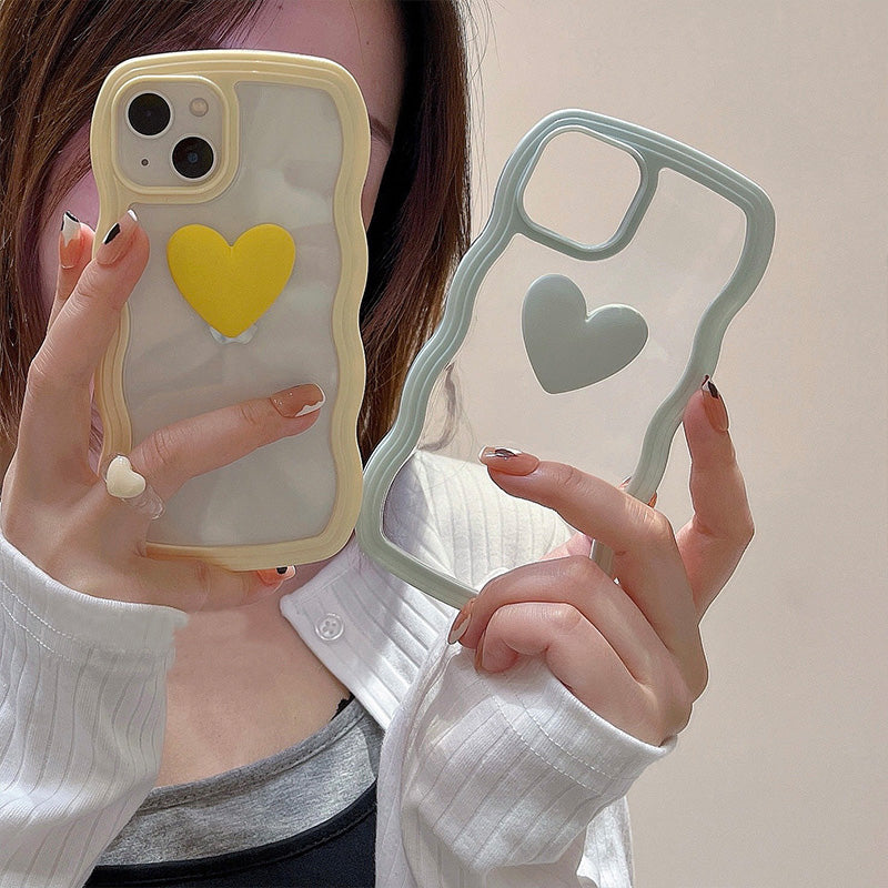 〖i332〗愛 iPhone ケースiPhone 電話ケース透明なTPUフレーム iPhone 13 スマホケース