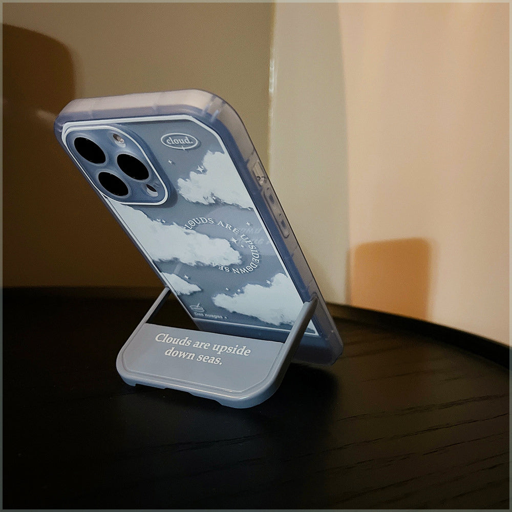 〖i391〗青白い雲TPUスマホケースiPhone 12スマホケース/iPhone 13ケース