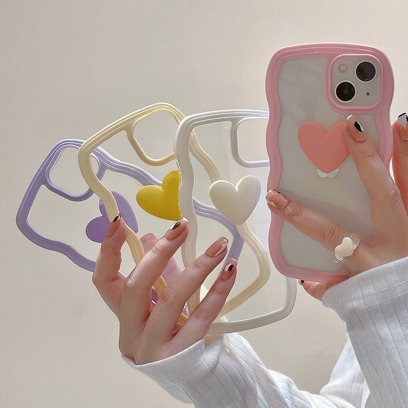 〖i332〗愛 iPhone ケースiPhone 電話ケース透明なTPUフレーム iPhone 13 スマホケース