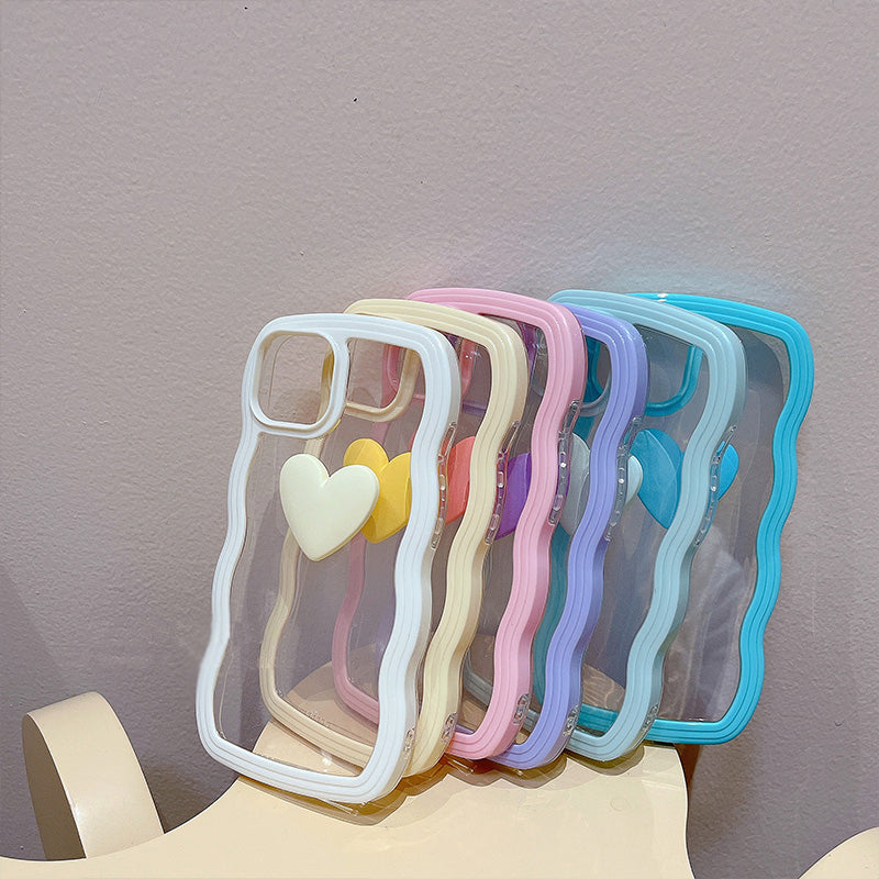 〖i332〗愛 iPhone ケースiPhone 電話ケース透明なTPUフレーム iPhone 13 スマホケース