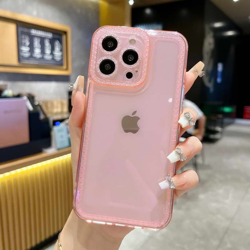 〖i588〗ダイヤモンド グリッター 透明 ソフト シリコン 電話ケース iPhone 14 13 12 11 Pro MAX フラッシュ クリア 耐衝撃カバー