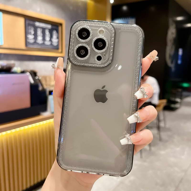 〖i588〗ダイヤモンド グリッター 透明 ソフト シリコン 電話ケース iPhone 14 13 12 11 Pro MAX フラッシュ クリア 耐衝撃カバー