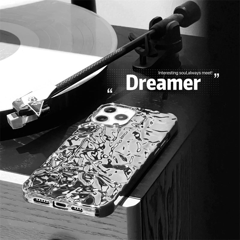 〖i443〗iPhone 13銀スマホケース/iPhone 12/11/13Pro Max 高度なテクスチャケース