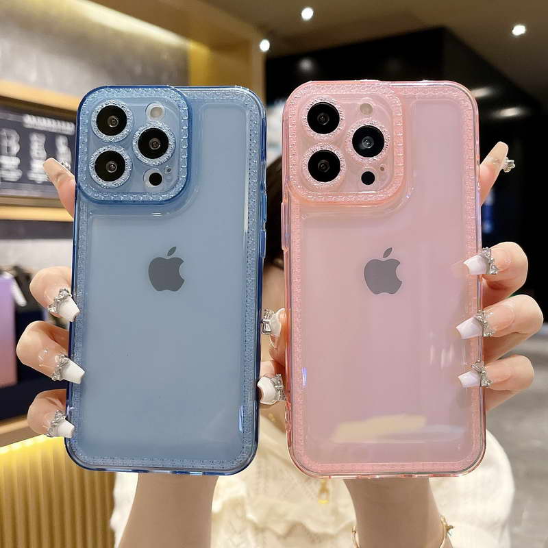 〖i588〗ダイヤモンド グリッター 透明 ソフト シリコン 電話ケース iPhone 14 13 12 11 Pro MAX フラッシュ クリア 耐衝撃カバー