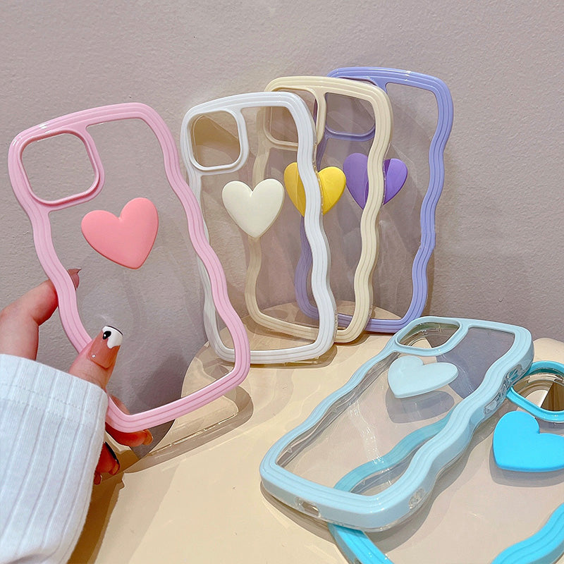 〖i332〗愛 iPhone ケースiPhone 電話ケース透明なTPUフレーム iPhone 13 スマホケース