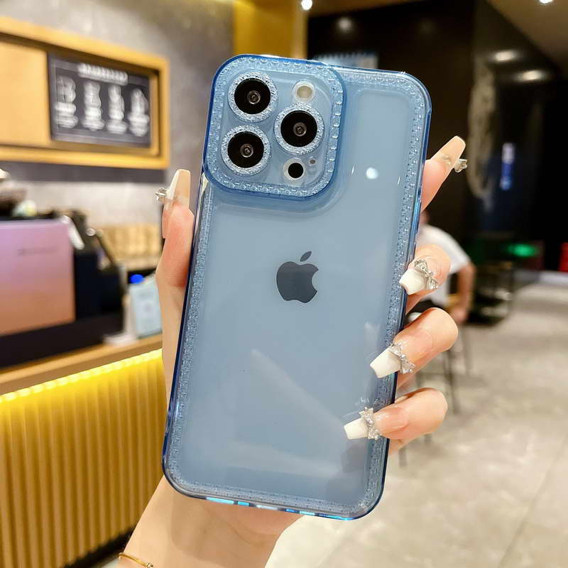 〖i588〗ダイヤモンド グリッター 透明 ソフト シリコン 電話ケース iPhone 14 13 12 11 Pro MAX フラッシュ クリア 耐衝撃カバー