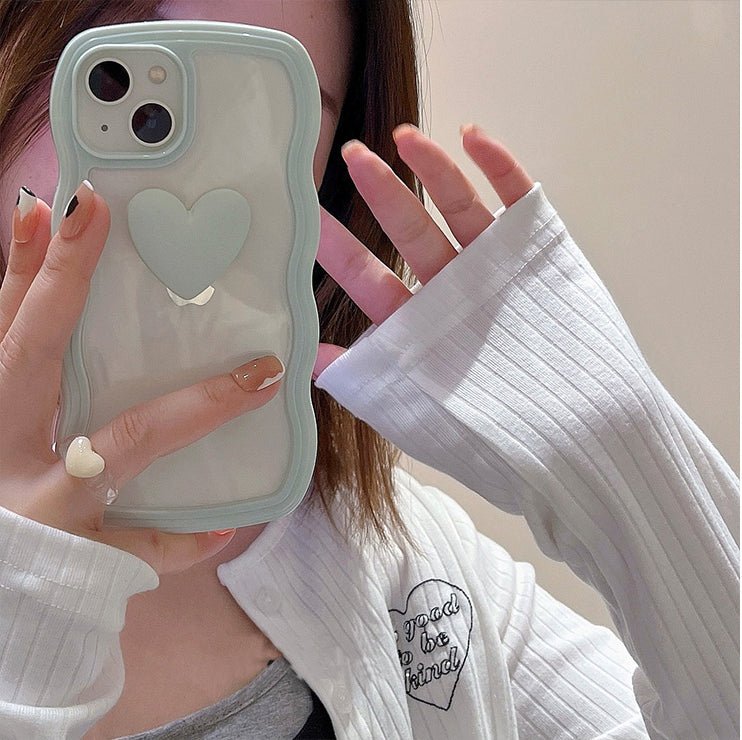 〖i332〗愛 iPhone ケースiPhone 電話ケース透明なTPUフレーム iPhone 13 スマホケース