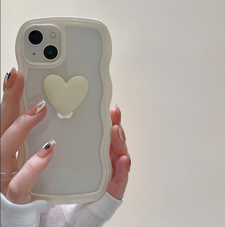 〖i332〗愛 iPhone ケースiPhone 電話ケース透明なTPUフレーム iPhone 13 スマホケース