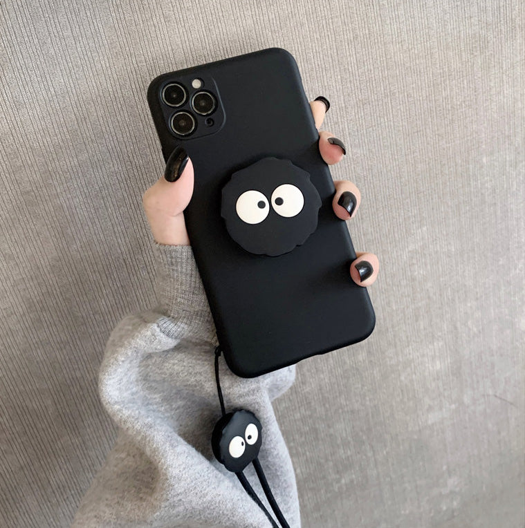 〖i272〗黒の練炭はiPhone13/iPhone 12携帯電話iPhone 11スマホケースリンク電話ケース