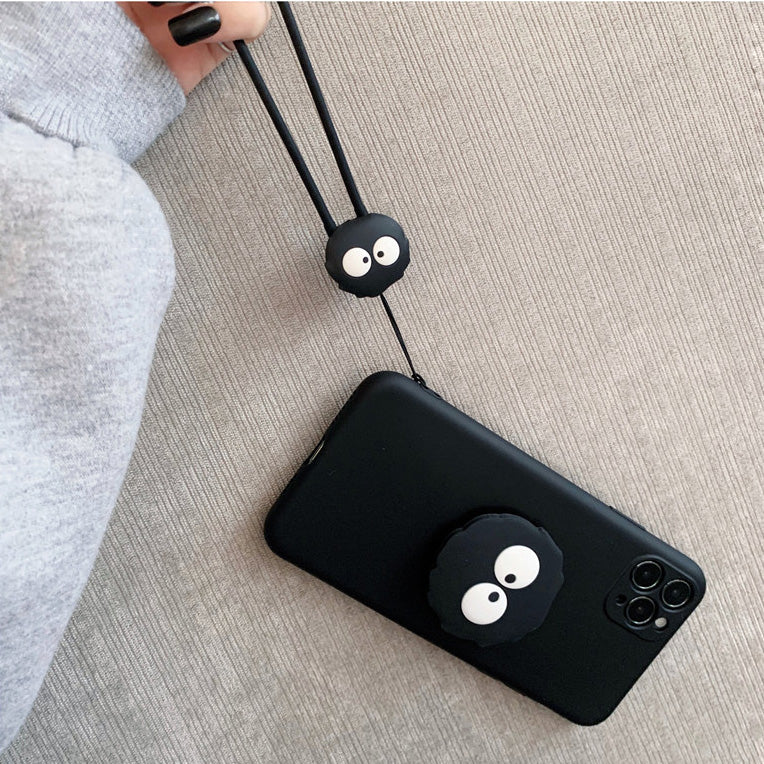 〖i272〗黒の練炭はiPhone13/iPhone 12携帯電話iPhone 11スマホケースリンク電話ケース