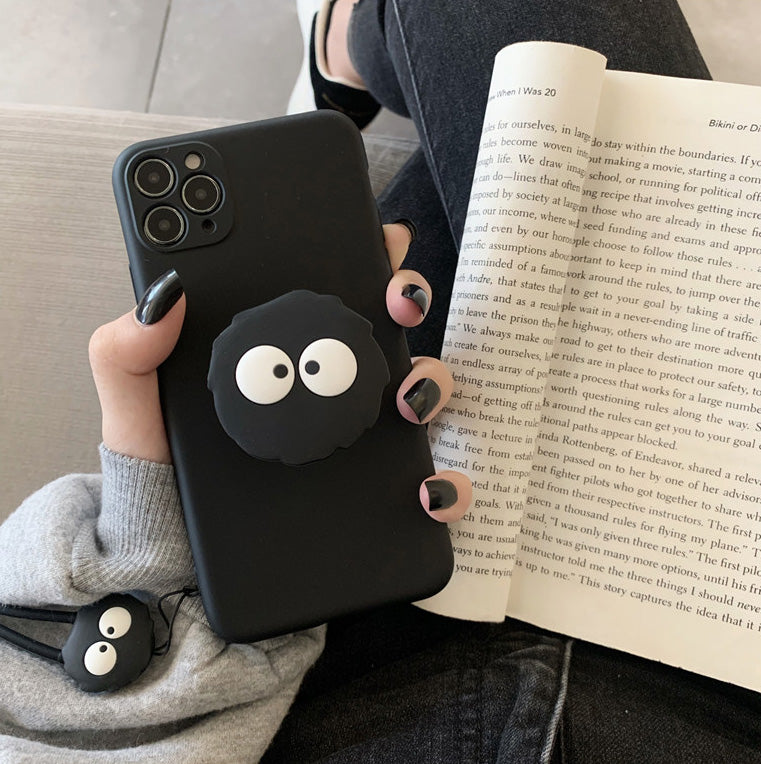 〖i272〗黒の練炭はiPhone13/iPhone 12携帯電話iPhone 11スマホケースリンク電話ケース